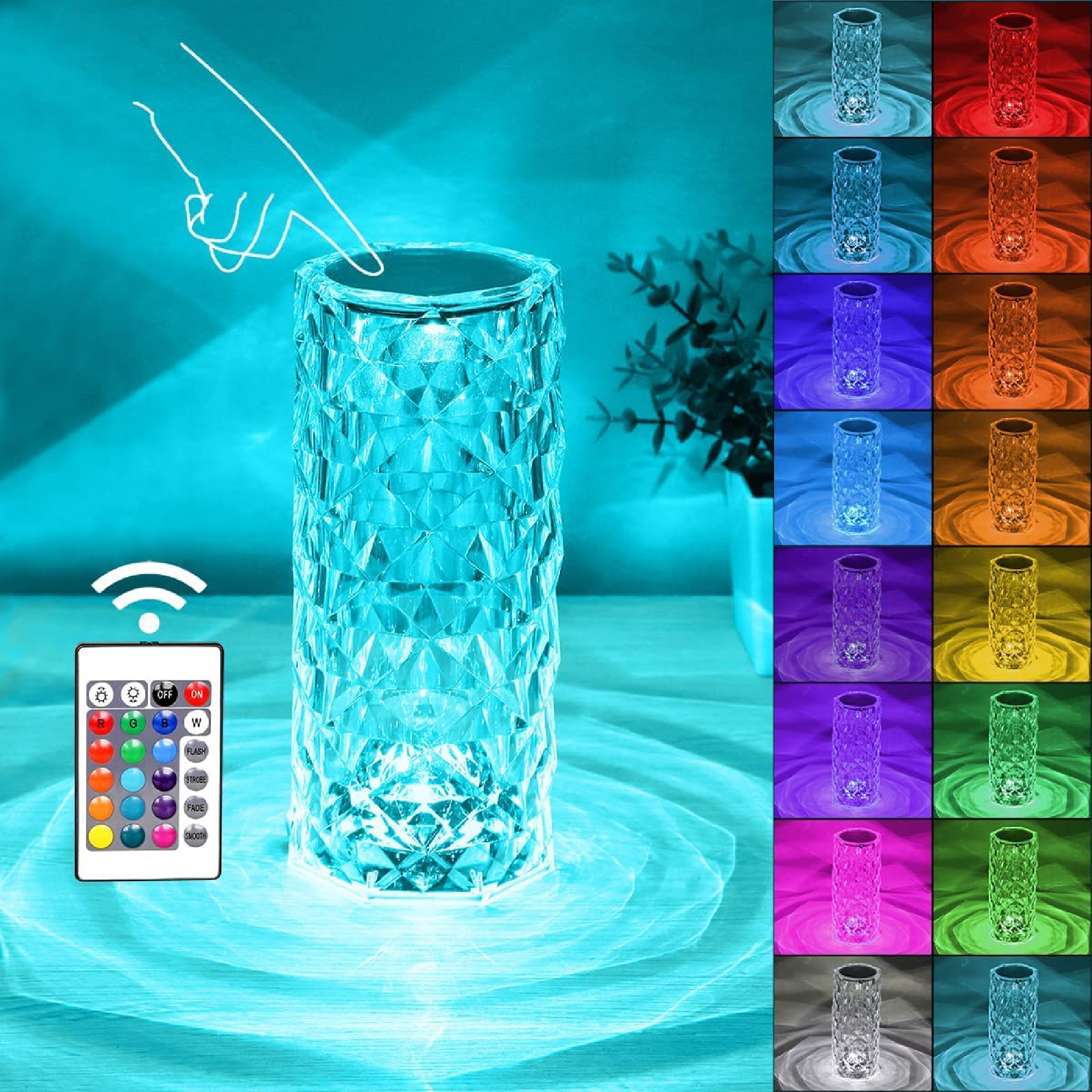 Miniatura 4 de Lámpara Led De Mesa Acrilico 16 Colores